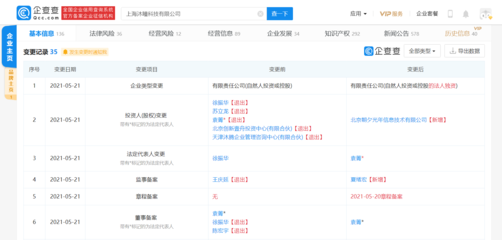 沐瞳科技工商变更:字节跳动旗下朝夕光年为公司唯一股东